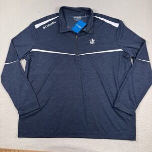 Columbia Golf 1/4 Zip Mens 2XL Navy Scorecard Fellowship Christian Athletes FCA